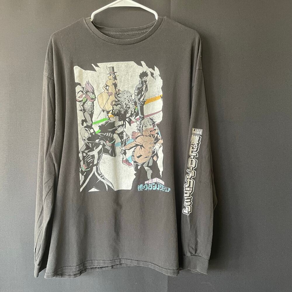 My Hero Academia Shirt Mens X Large Black Long Sleeve Anime‎